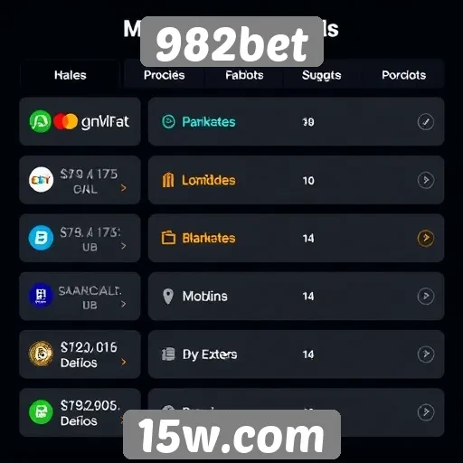Métodos de pagamento oferecidos pelo 982bet